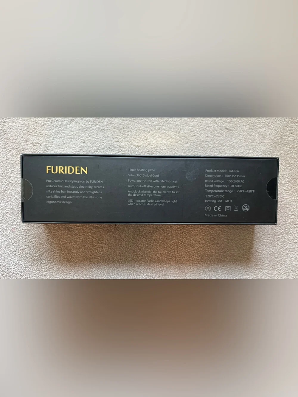 Furiden Professional Hair Straightener in Black and Rose Gold
